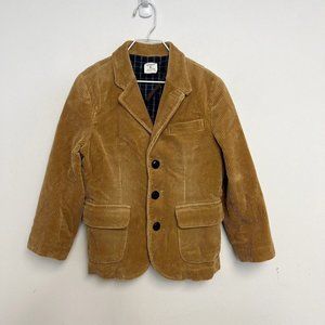 CREWCUTS Boys Tan Corduroy Cotton Blazer Jacket Classic Elbow Patches Equestrian